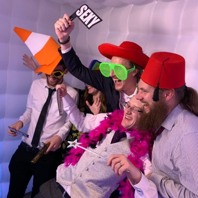 Guest Enjoying a Party in the LED Photo Booth, Mansfield, Nottinghamshire